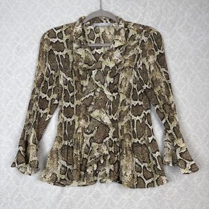 Y2K Pleated Ruffle Top Womens S Snake Bell Sleeve Grunge Whimsigoth Reputation